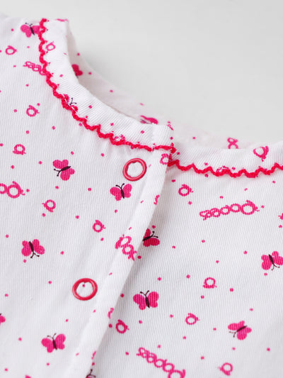 Popees Printed Front Open Jhabla (0–6 Months) for Baby Girls