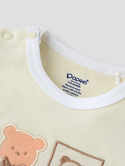 Popees Half Sleeve Romper (0–6 Months) for Baby Boys