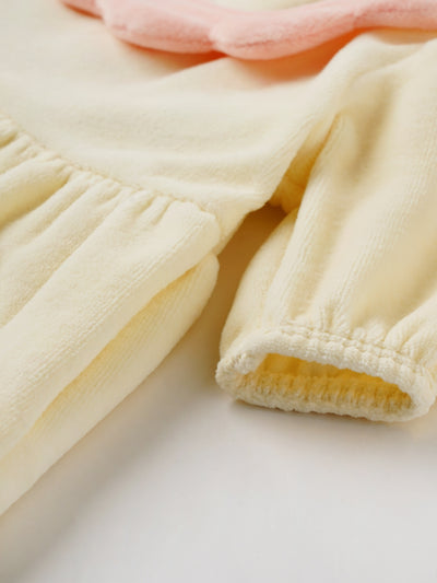 Popees Puff Sleeve Dress with Contrast Scallop Collar (0-9 Months) for Baby Girls