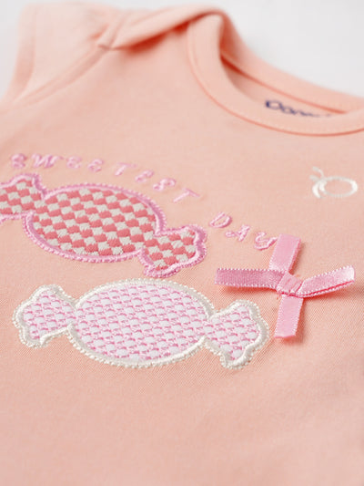 Popees Short Sleeve Bodysuit (0-6 Months) for Newborn Girls