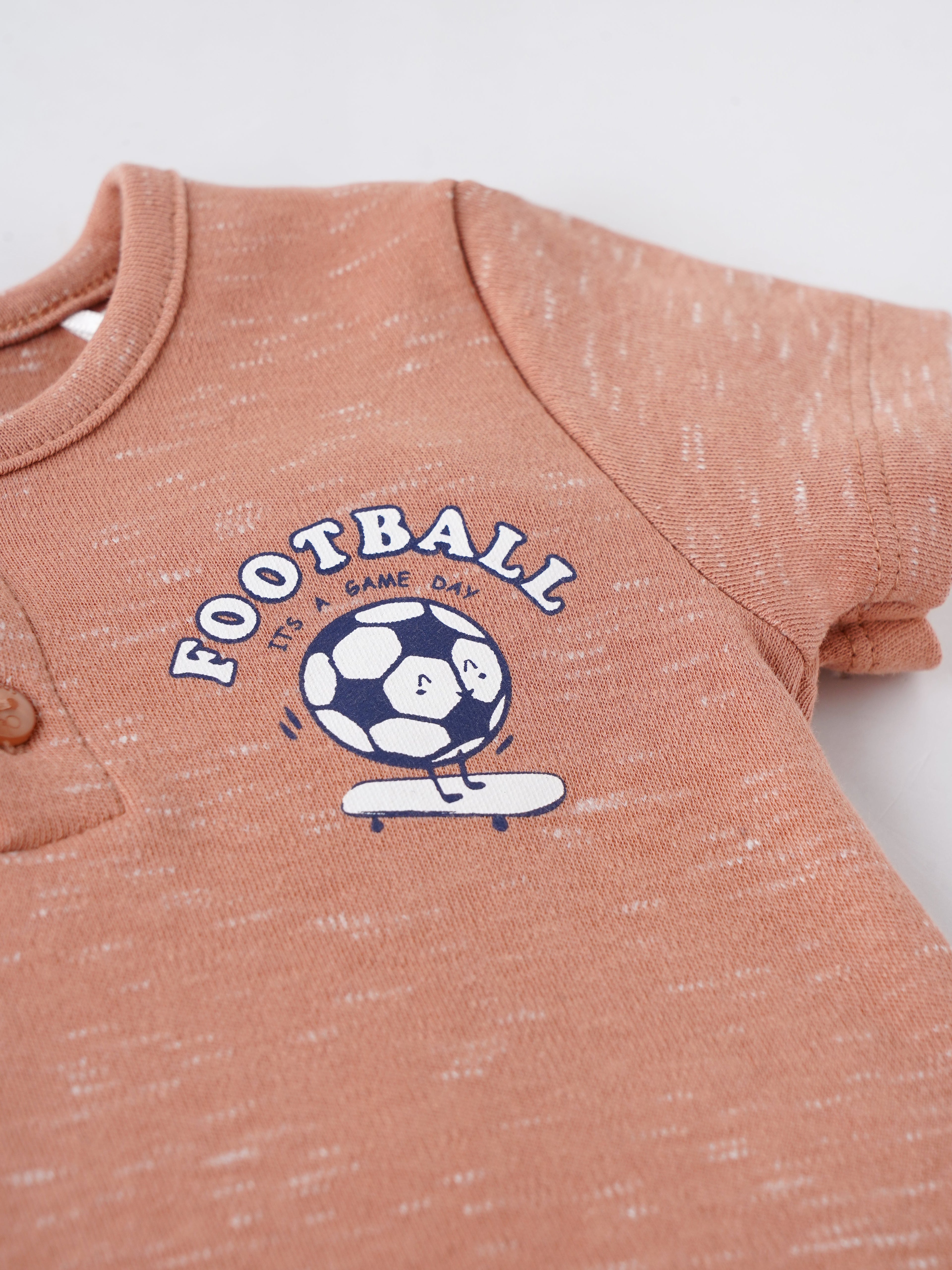 Popees Half Sleeve T-shirt with Football Print (0-9 Months) for Boys