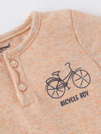 Popees Half Sleeve Bicycle Print Henley T-shirt (0–9 Months) for Boys