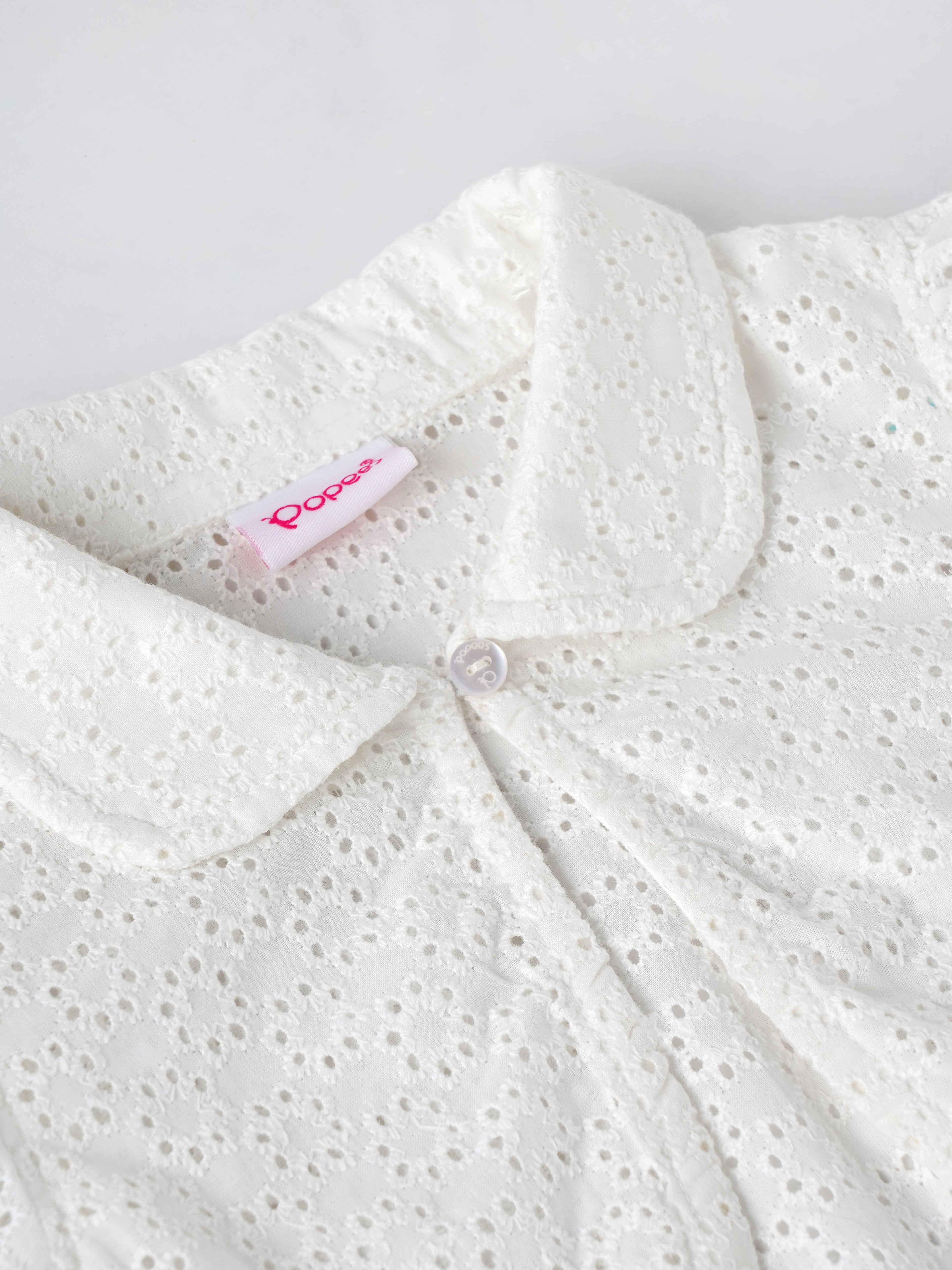 Popees Elegant White Eyelet Embroidered Jacket (3-36 Months) for Baby Girls