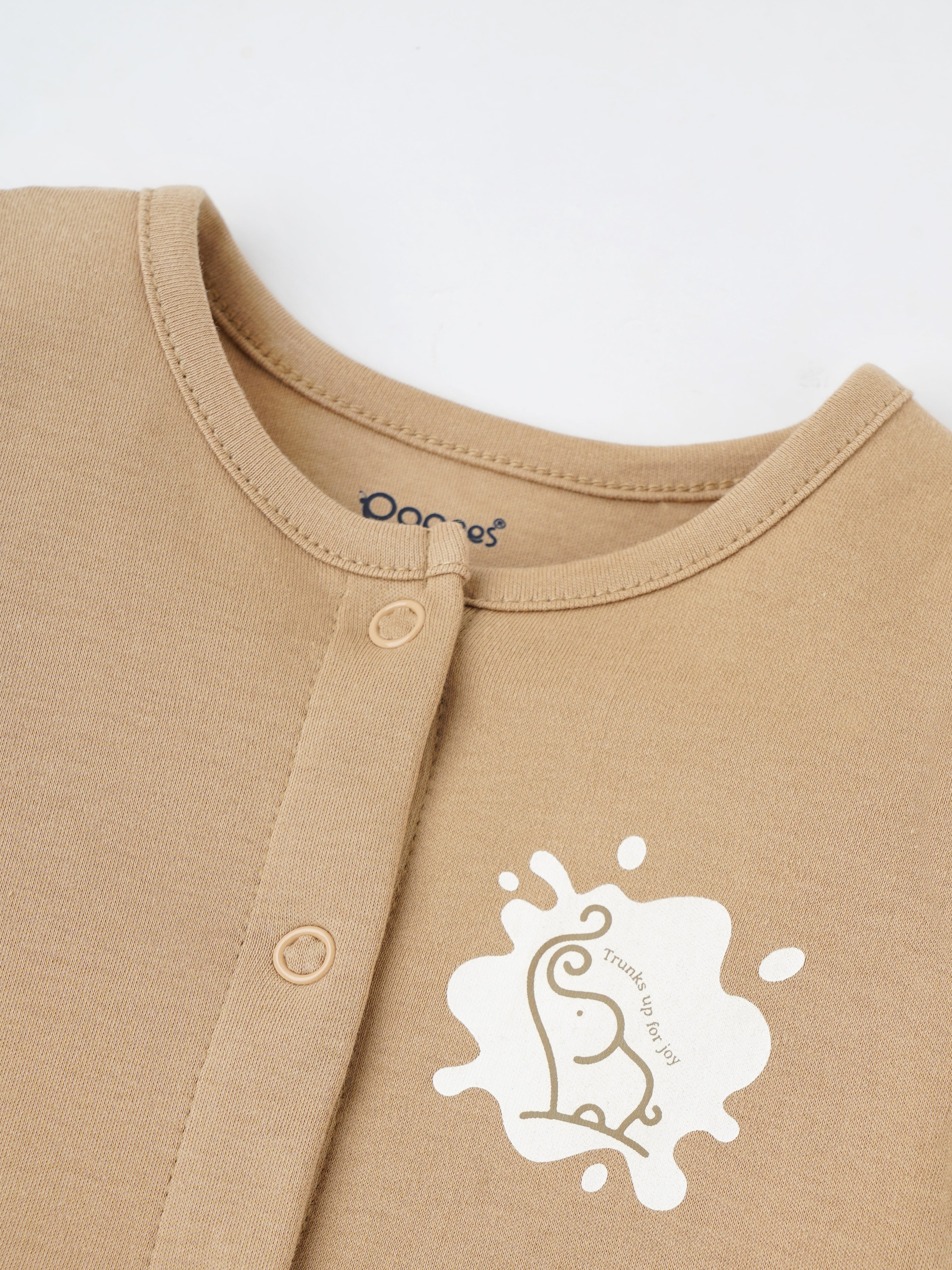 Popees Short Sleeve Front Open Jhabla Top (0–9 Months) for Baby Girls