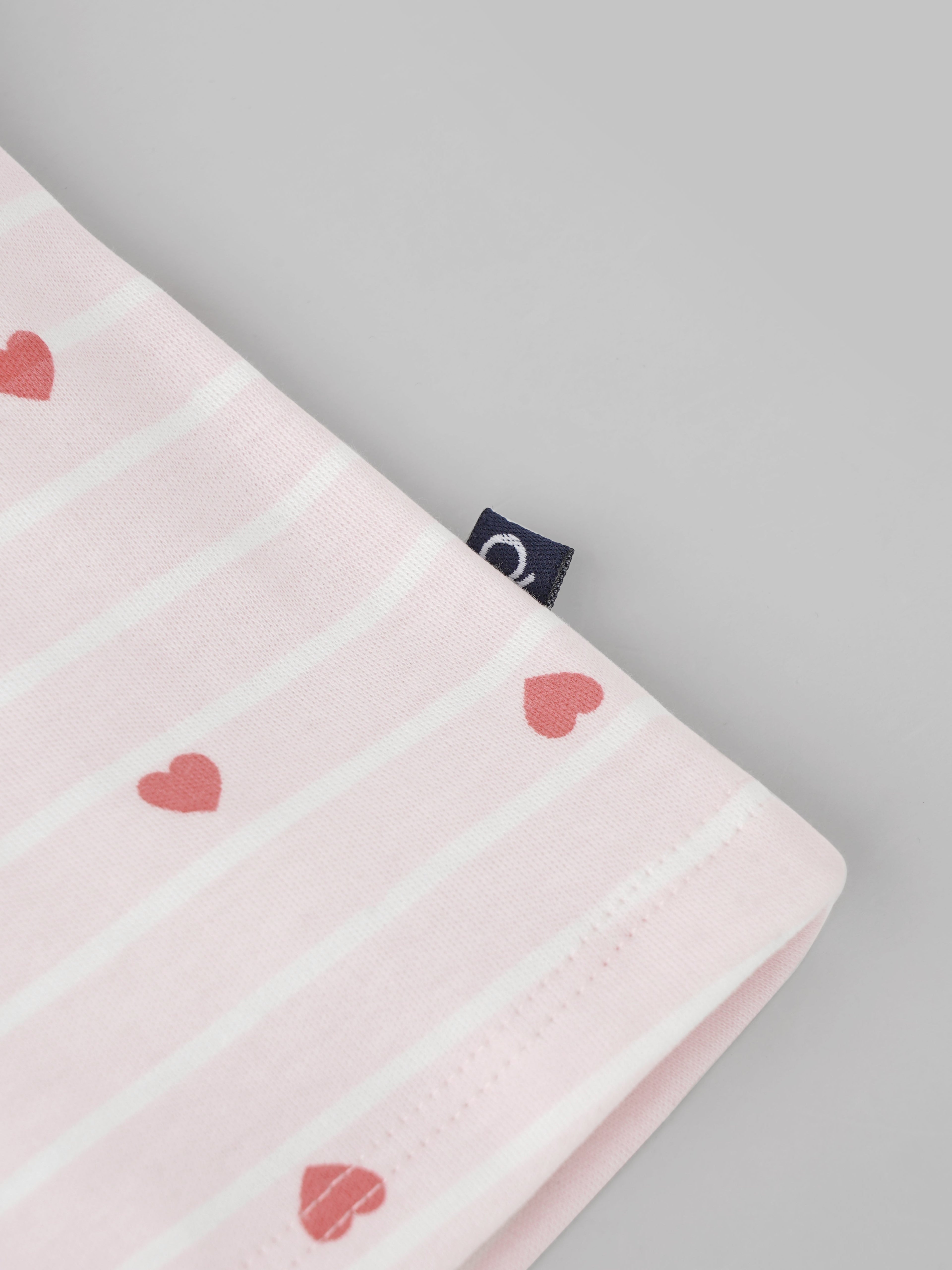 Popees Heart-Printed Half Sleeve Front Open Top for Baby Girls (0–9 Months)