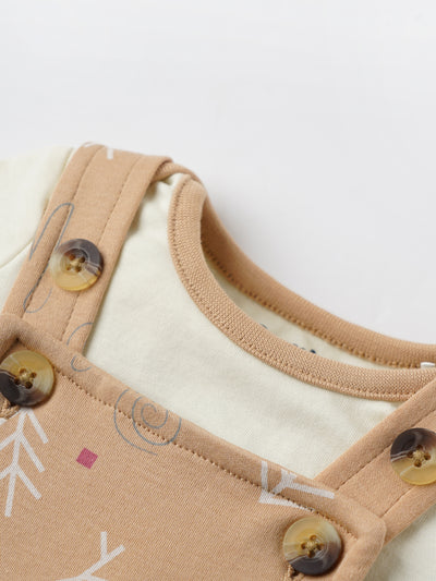 Popees Comfy & Trendy (0-6 Months) Dungaree Party Wear Set for Newborn Boys