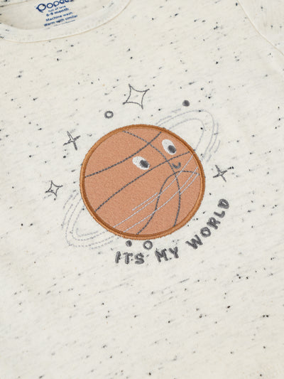 Popees Half-Sleeve T-Shirt with Chest Print (0–9 Months) for Baby Boys