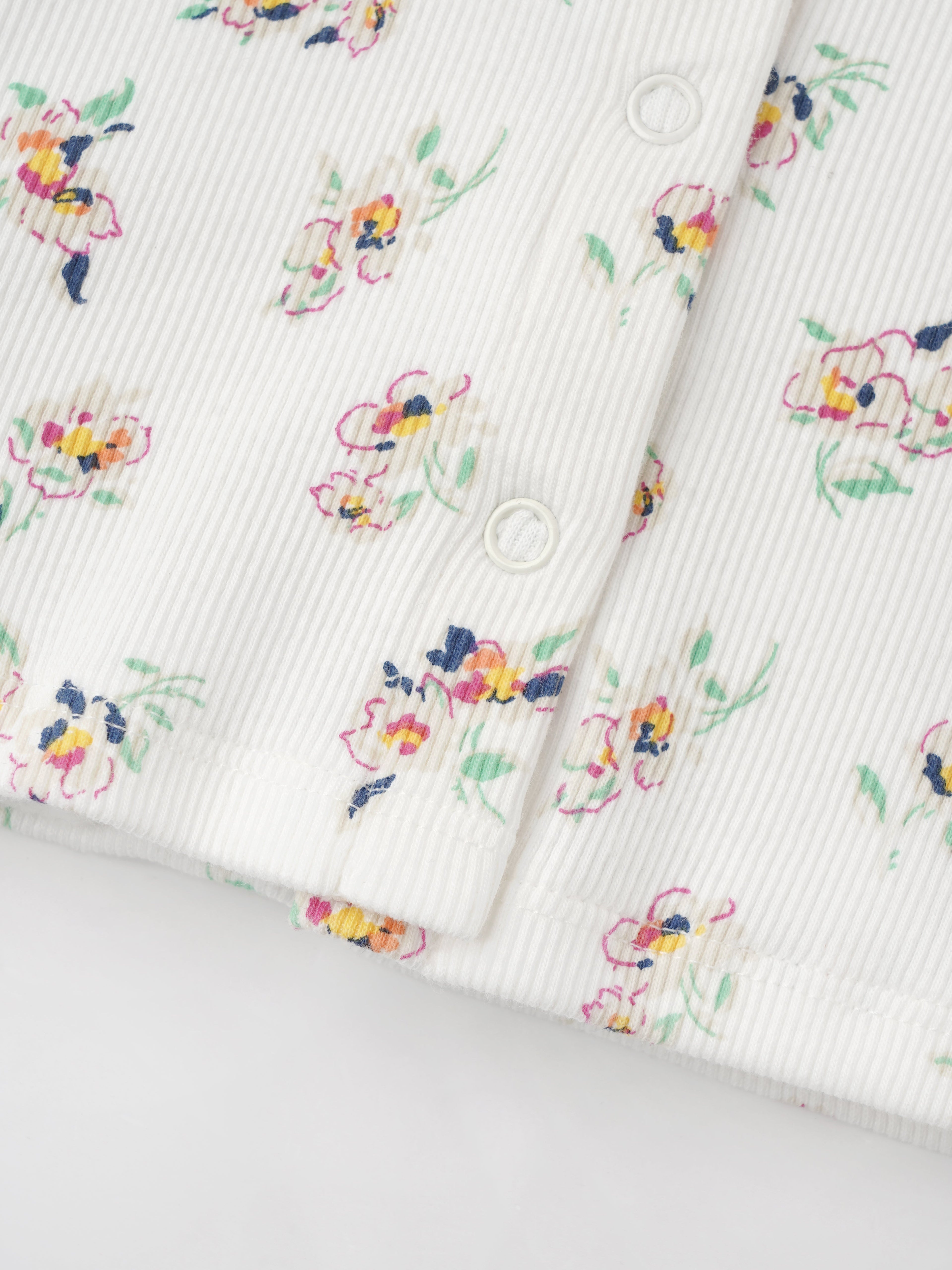 Popees Printed Half Sleeve Front Open Top (0-9 Months) for Baby Girls