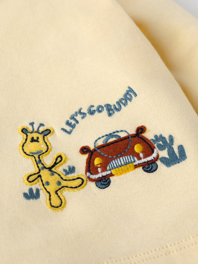 Popees Embroidered Front Button Jhabla Top (0–6 Months) for Newborn Baby