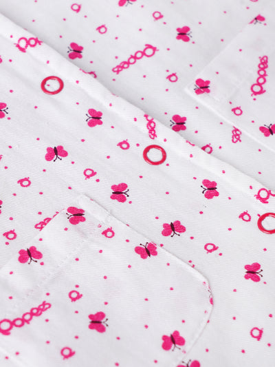 Popees Printed Front Open Jhabla (0–6 Months) for Baby Girls