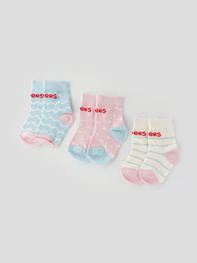 Popees Trendy & Comfy Socks (0-12 Months) for Boys - Pack of 3