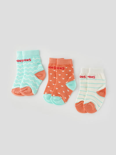 Popees Trendy & Comfy Socks (6M-4Y) for Girls - Pack of 3