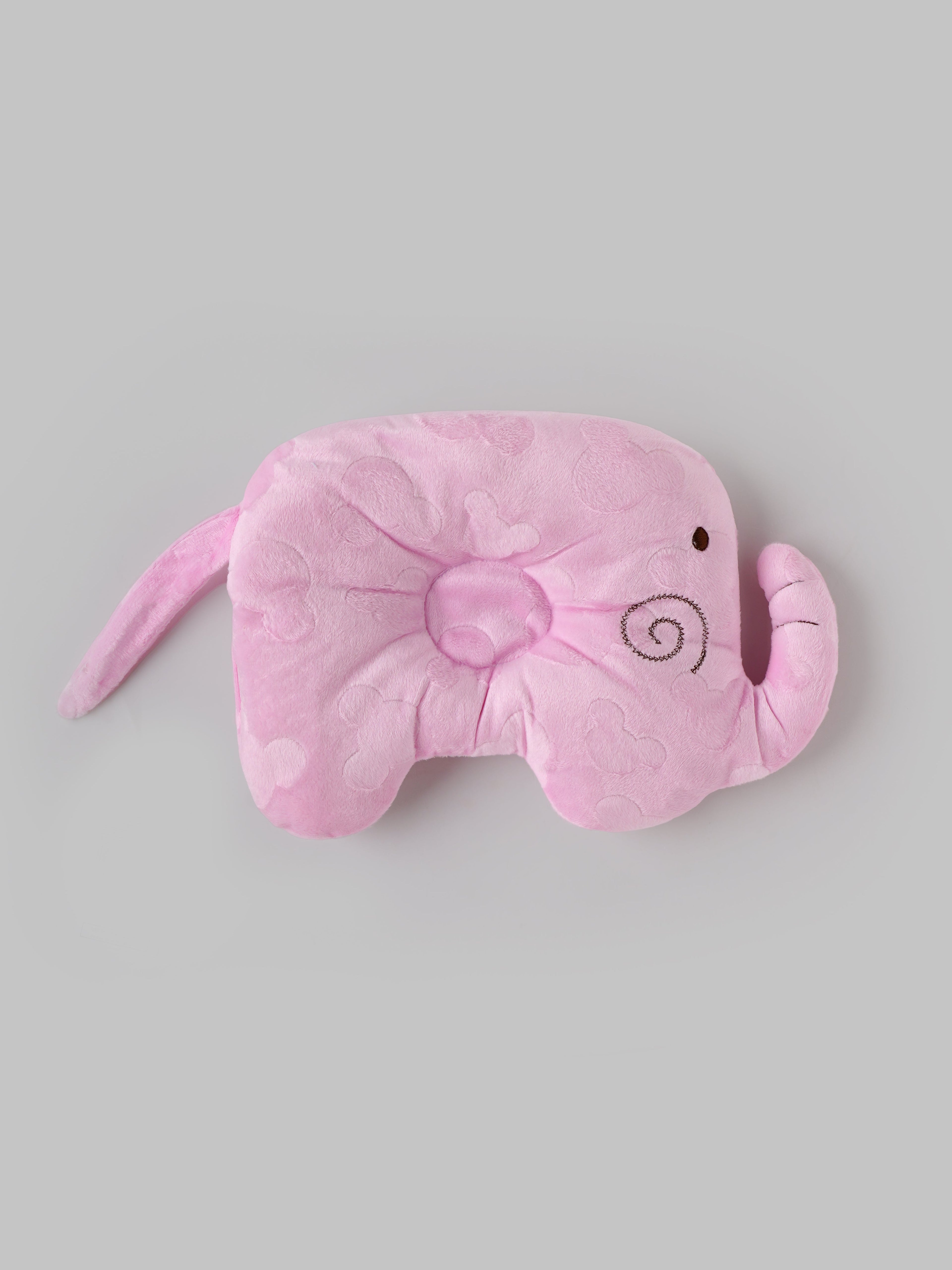 Popees Elephant Baby Pillow |Ultra Soft Plush Newborn Head Support Cushion for Infants, Pink Baby Bedding Essential