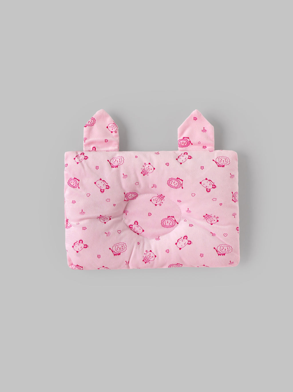 Popees Newborn Baby Head Pillow, Soft Cotton Infant Pillow for Crib & Stroller – Light Pink