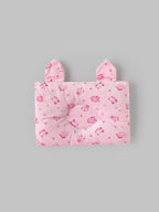 Popees Newborn Baby Head Pillow, Soft Cotton Infant Pillow for Crib & Stroller – Light Pink