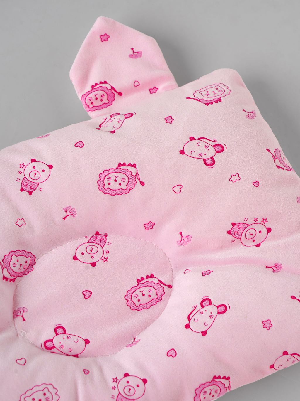 Popees Newborn Baby Head Pillow, Soft Cotton Infant Pillow for Crib & Stroller – Light Pink