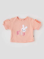 Popees Half-Sleeved Embroidered Top (3–36 Months) Cute & Adorable Style for Girls