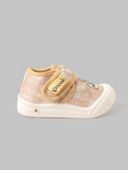Popees Baby Unisex Soft & Stylish Velcro Shoes | Cute Panda Character Casual Shoes for Baby Boys & Girls | Cream & Peach