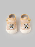 Popees Baby Unisex Soft & Stylish Velcro Shoes | Cute Panda Character Casual Shoes for Baby Boys & Girls | Cream & Peach