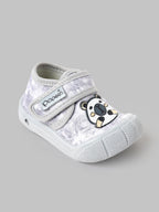 Popees Baby Unisex Soft & Stylish Velcro Shoes | Comfortable Anti-Slip Casual Shoes with Cute Bear Design for Baby Boys & Girls | Grey
