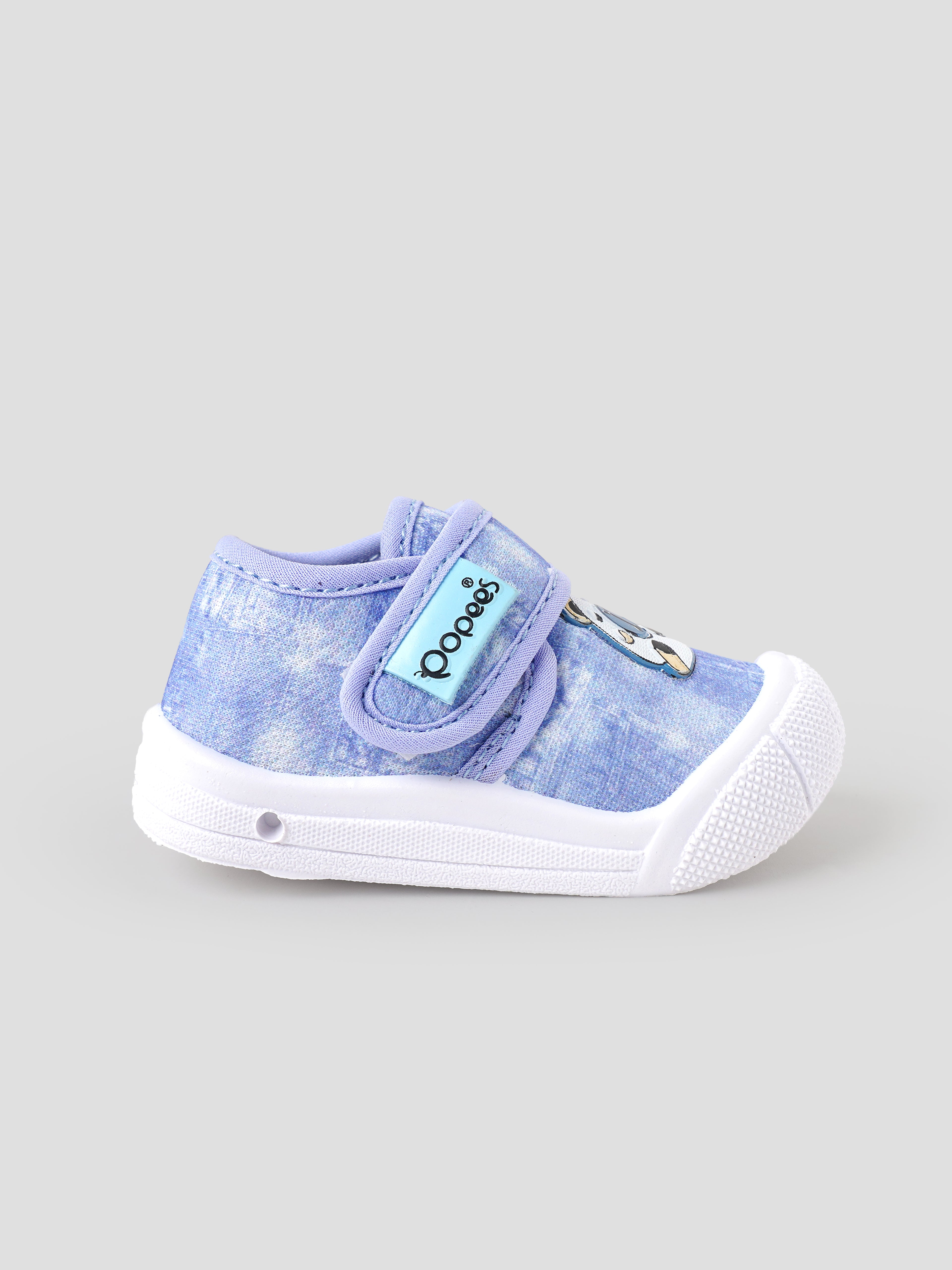 Popees Baby Unisex Soft & Stylish Velcro Shoes | Comfortable Casual Shoes with Cute Bear Character Design for Baby Boys & Girls | Purple & White