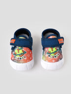 Popees Baby Unisex Soft & Stylish Velcro Shoes | Comfortable Casual Shoes with Space Explorer Character Design for Baby Boys & Girls | Navy Blue & Orange