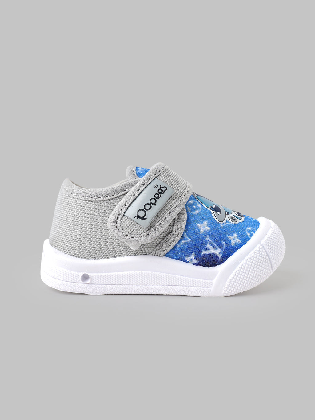 Popees Baby Unisex Soft & Stylish Velcro Strap Shoes with Comfortable Fit | Casual Baby Shoes for Boys & Girls | Grey & Blue