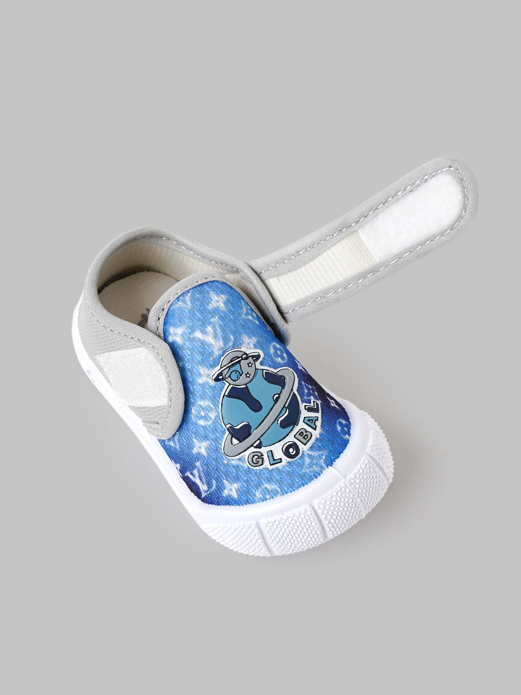 Popees Baby Unisex Soft & Stylish Velcro Strap Shoes with Comfortable Fit | Casual Baby Shoes for Boys & Girls | Grey & Blue