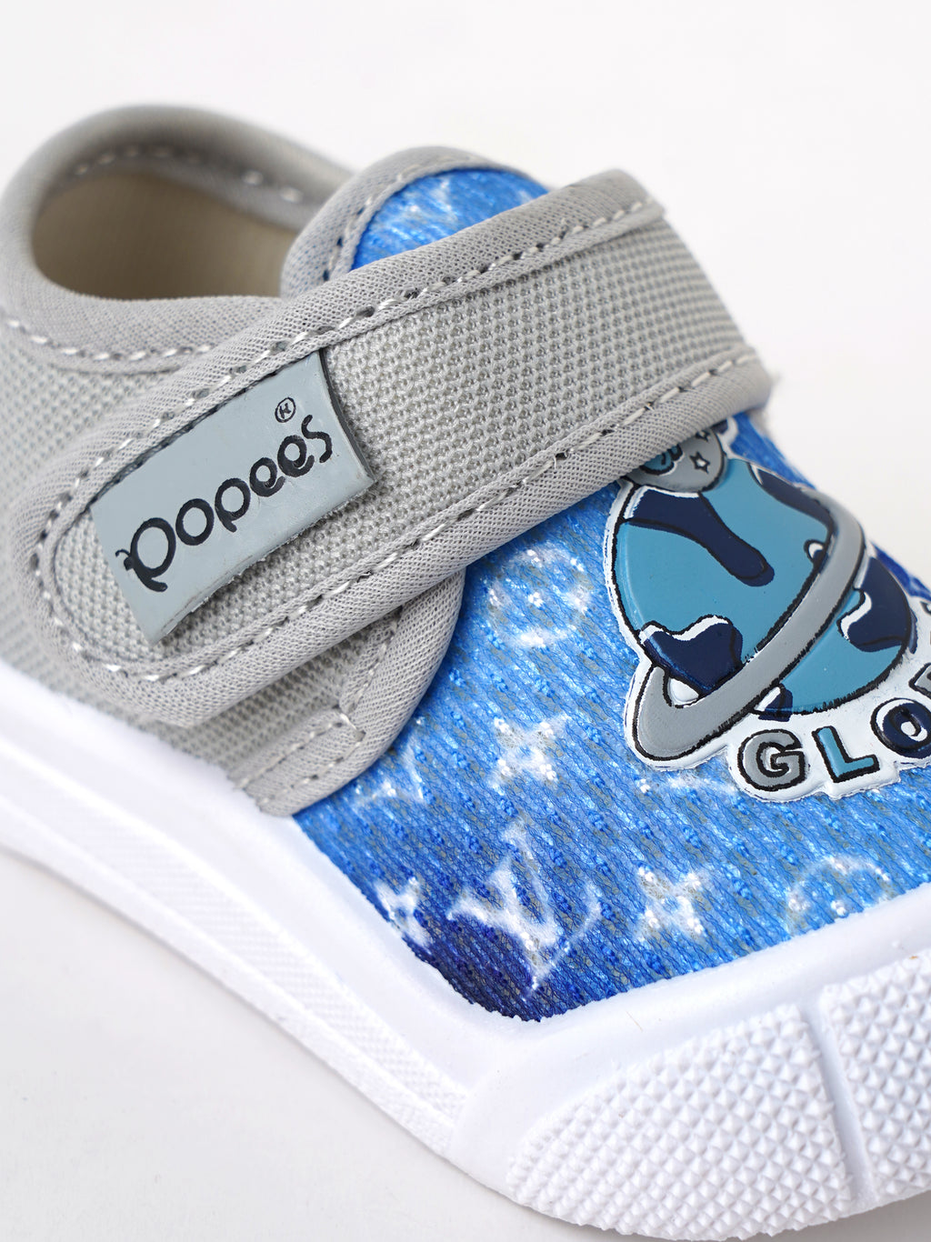 Popees Baby Unisex Soft & Stylish Velcro Strap Shoes with Comfortable Fit | Casual Baby Shoes for Boys & Girls | Grey & Blue