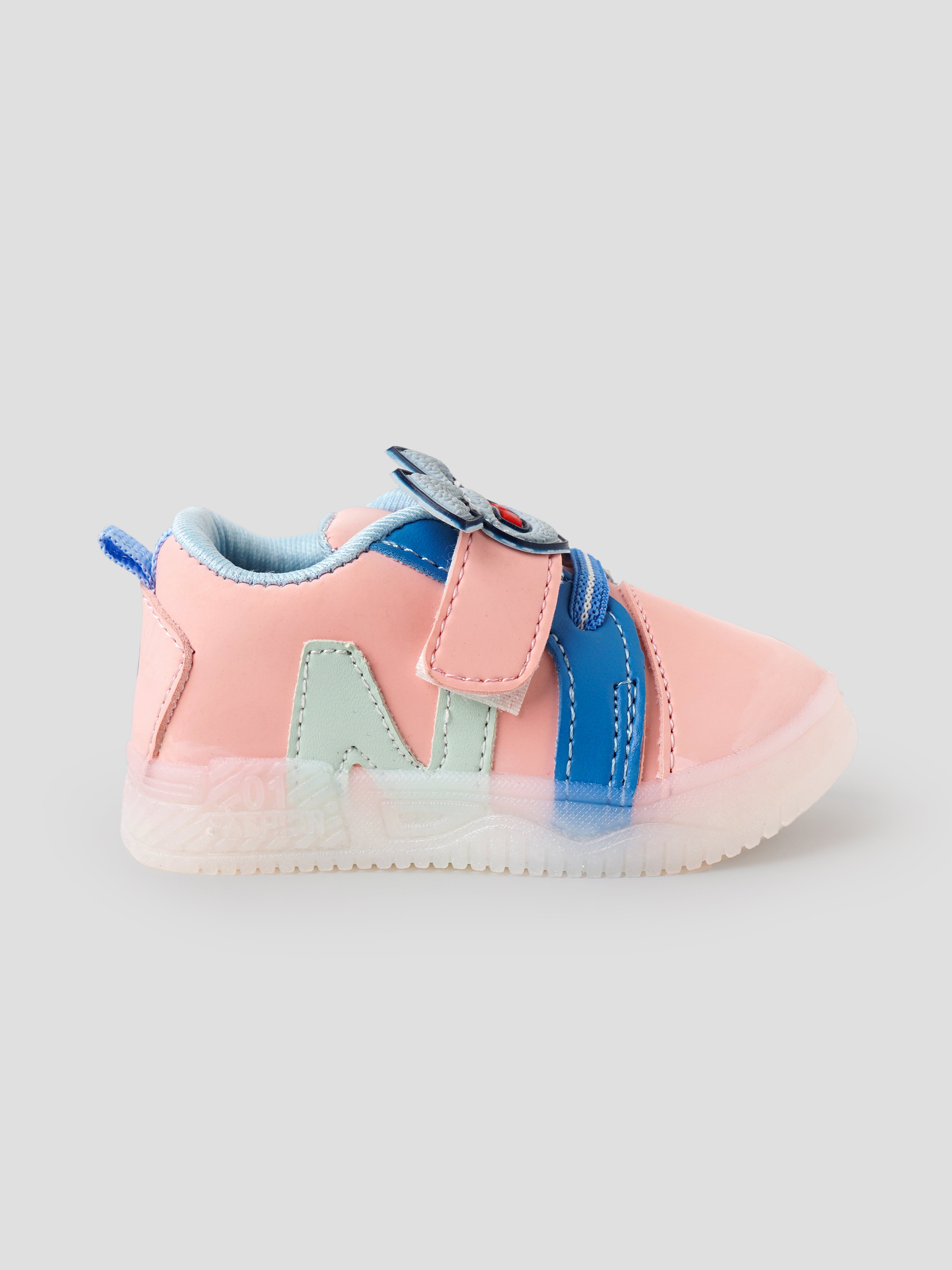 Popees Baby Unisex Soft & Stylish Velcro Shoes with Light| Comfortable Casual Shoes with Cute Character Design for Baby Boys & Girls