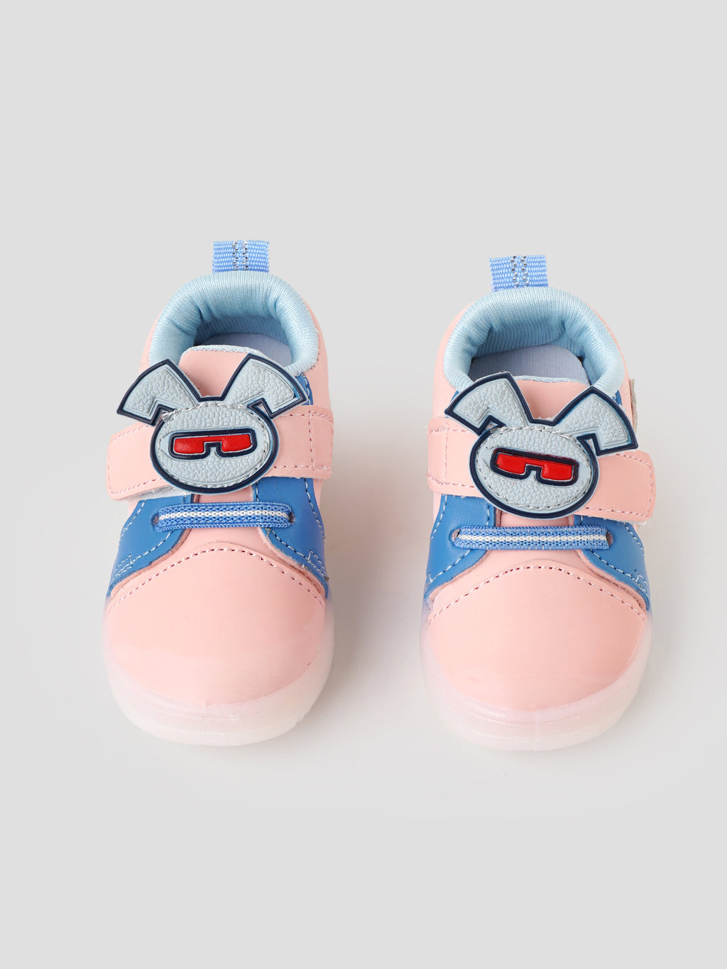 Popees Baby Unisex Soft & Stylish Velcro Shoes with Light| Comfortable Casual Shoes with Cute Character Design for Baby Boys & Girls