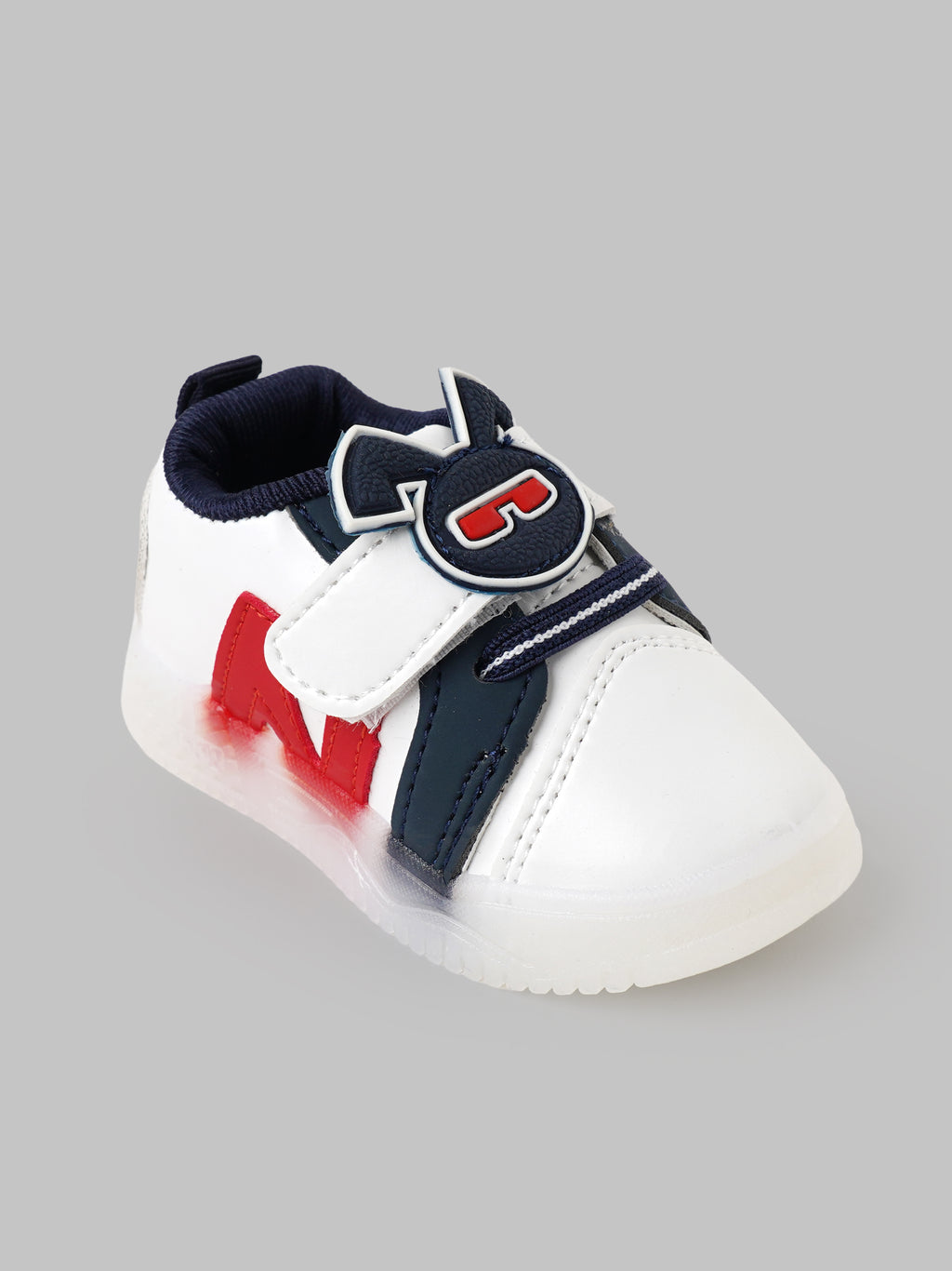 Popees Baby Unisex Soft & Stylish Velcro Shoes | Comfortable Casual Shoes with Cute Character Design for Baby Boys & Girls | Navy Blue & White