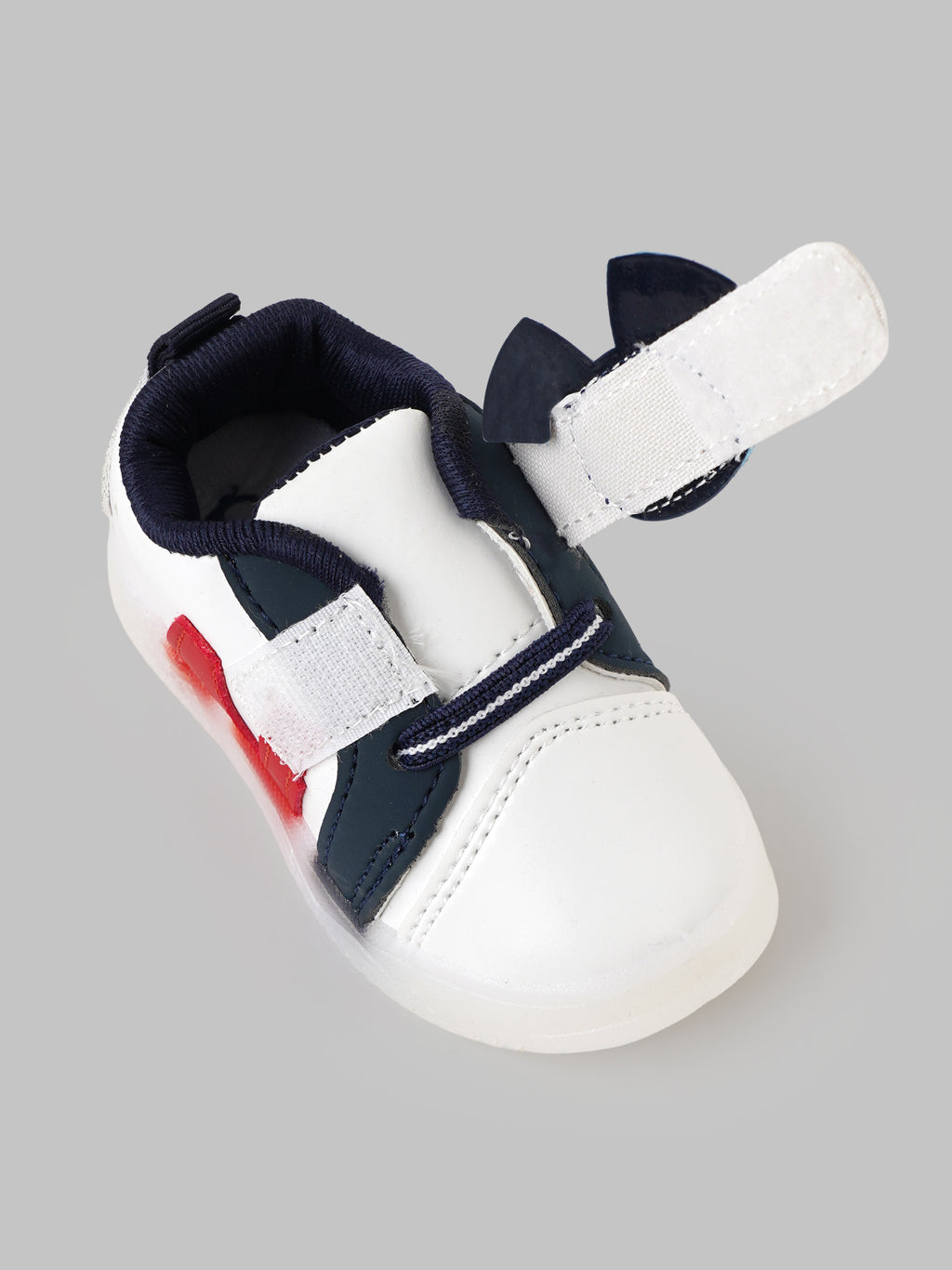 Popees Baby Unisex Soft & Stylish Velcro Shoes | Comfortable Casual Shoes with Cute Character Design for Baby Boys & Girls | Navy Blue & White
