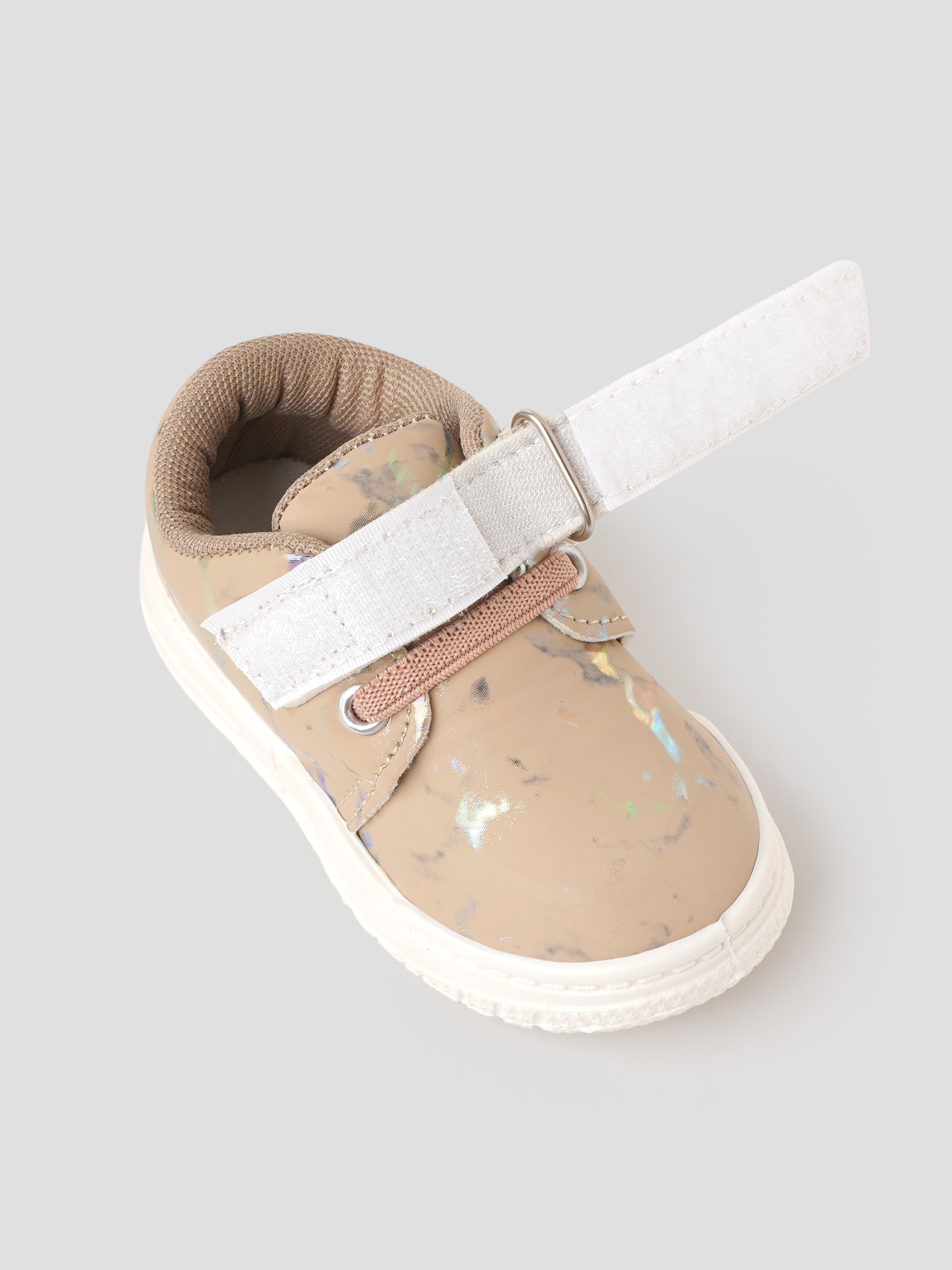 Popees Baby Unisex Soft & Stylish Velcro Shoes | Comfortable Shiny Printed Casual Shoes for Baby Boys & Girls | Chiku