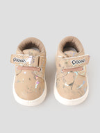 Popees Baby Unisex Soft & Stylish Velcro Shoes | Comfortable Shiny Printed Casual Shoes for Baby Boys & Girls | Chiku