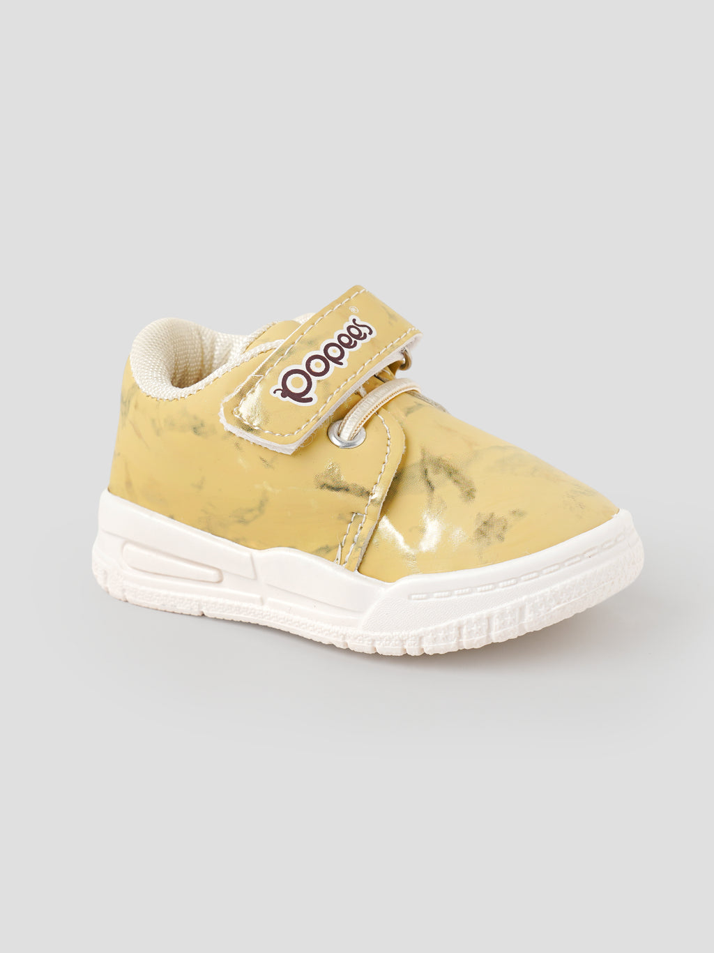 Popees Baby Unisex Soft & Stylish Velcro Shoes | Comfortable Printed Casual Shoes for Baby Boys & Girls | Golden