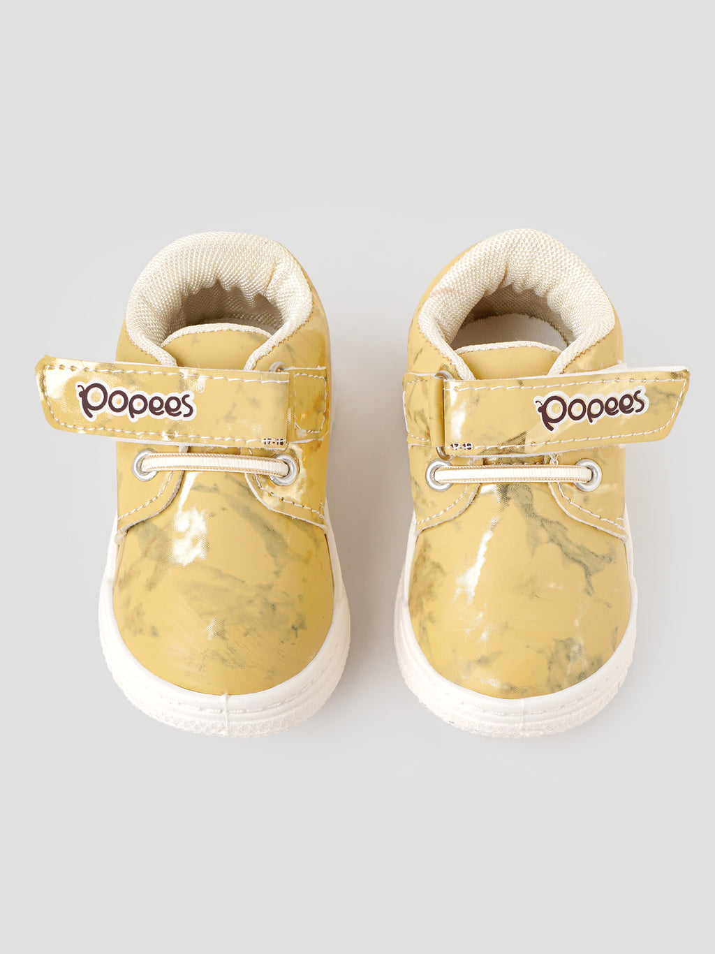 Popees Baby Unisex Soft & Stylish Velcro Shoes | Comfortable Printed Casual Shoes for Baby Boys & Girls | Golden