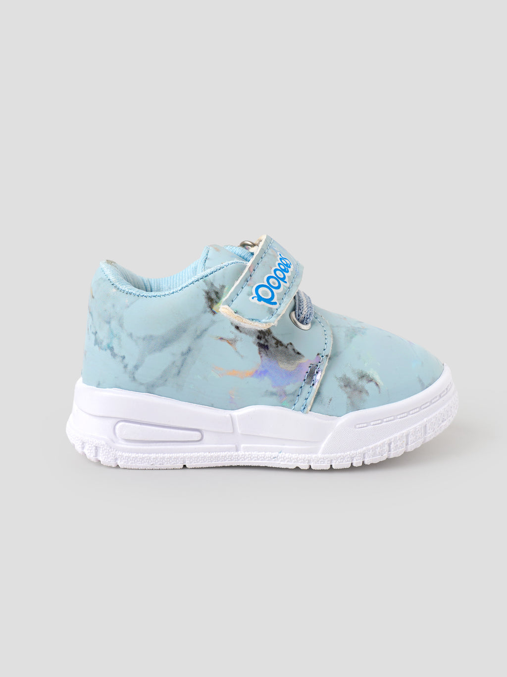Popees Baby Unisex Soft & Stylish Velcro Shoes | Comfortable Printed Casual Shoes for Baby Boys & Girls | Sky Blue