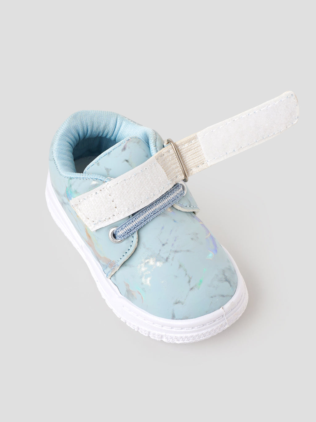 Popees Baby Unisex Soft & Stylish Velcro Shoes | Comfortable Printed Casual Shoes for Baby Boys & Girls | Sky Blue