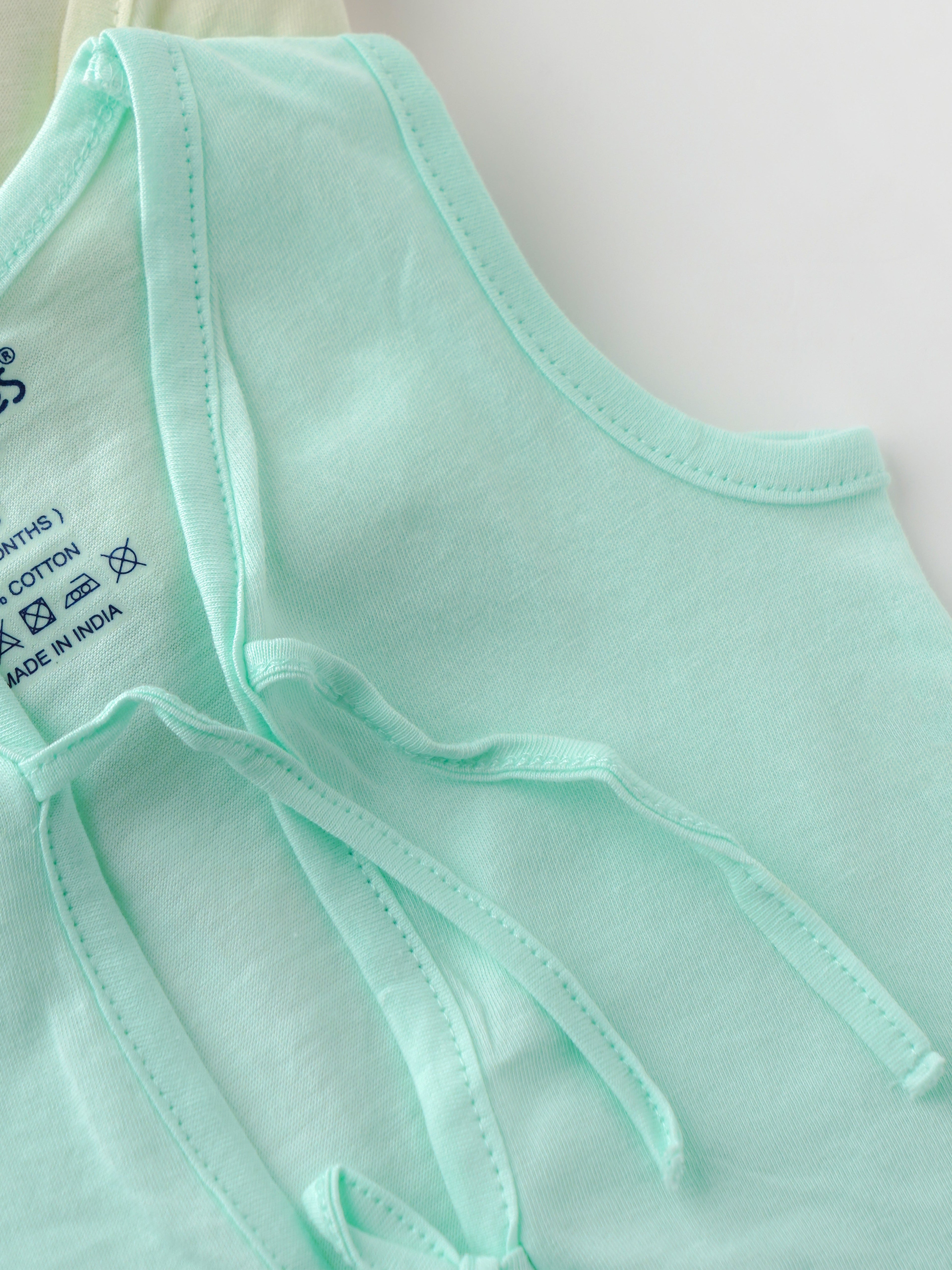 Popees Baby Jhabla – 100% Cotton, Skin-friendly Front Knot Tops for Newborns & Infants (Pack of 6)