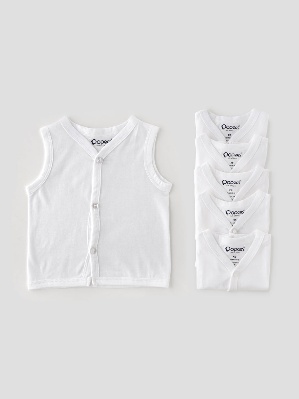 Popees Baby Jhabla – 100% Cotton, Skin-friendly Front Button Tops for Newborns & Infants (Pack of 6)