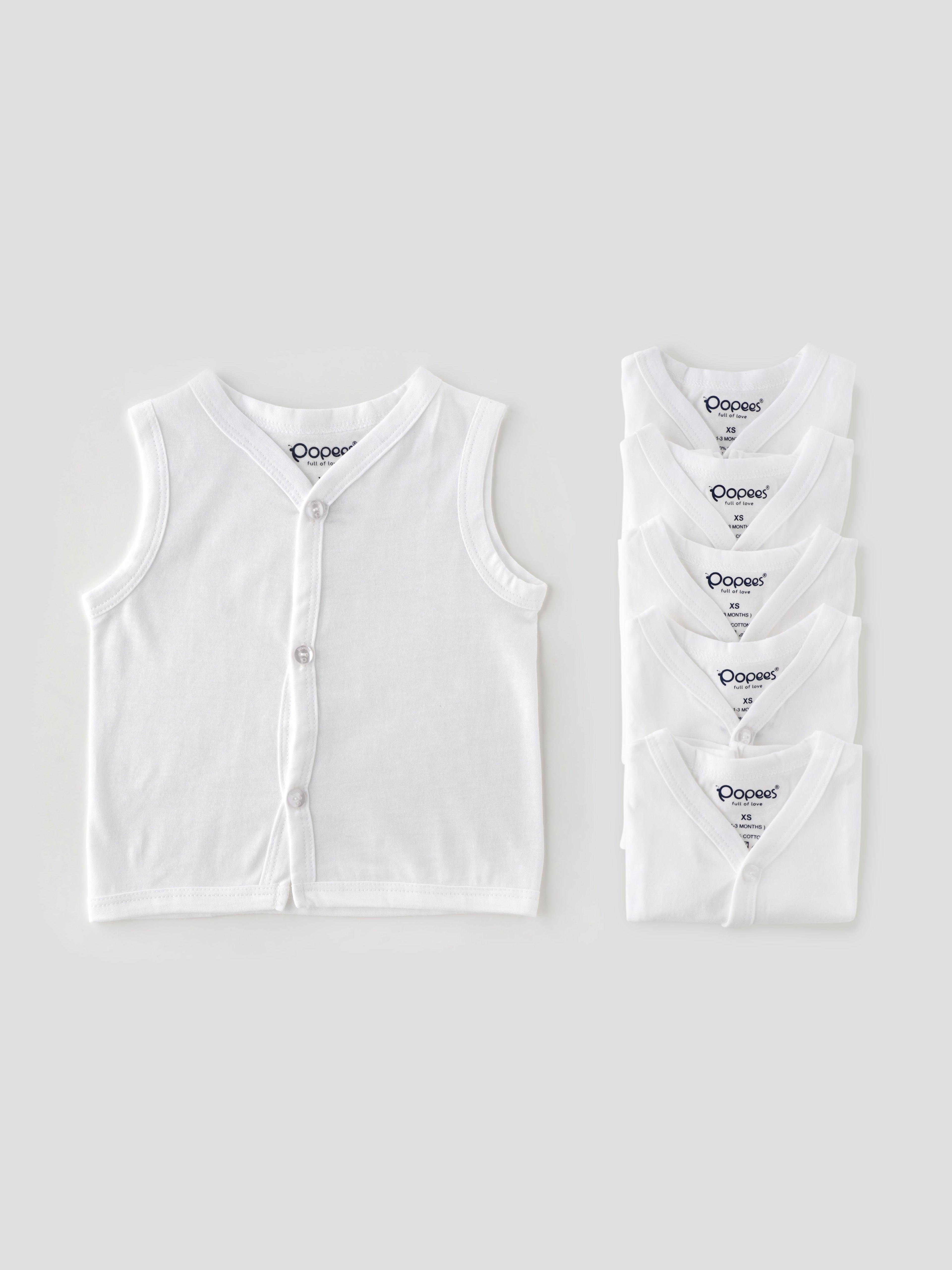 Popees Baby Jhabla – 100% Cotton, Skin-friendly Front Button Tops for Newborns & Infants (Pack of 6)