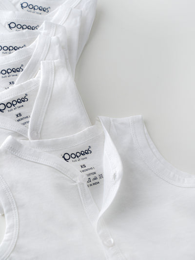 Popees Baby Jhabla – 100% Cotton, Skin-friendly Front Button Tops for Newborns & Infants (Pack of 6)