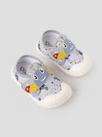 Popees Baby Unisex Soft & Stylish Velcro Strap Shoes with Comfortable Fit | Cute Character Casual Shoes for Boys & Girls | Grey