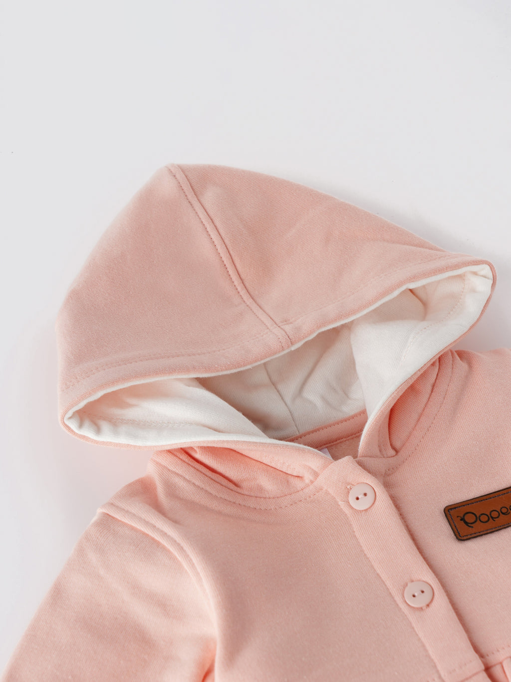Popees Baby Girl Cotton Hooded Top & Pant Set| Peach| 3-24 Months