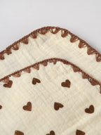 Popees Baby Muslin Cotton Hand Towel with Lace Border