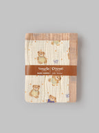 Popees Baby Muslin Cotton Bath Towel with Bear Print| Soft Absorbent Newborn Swaddle Wrap Blanket