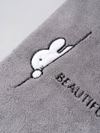 Popees Baby Soft Bunny Embroidery Bath Towel| Ultra-Absorbent Coral Plush Newborn Wrap