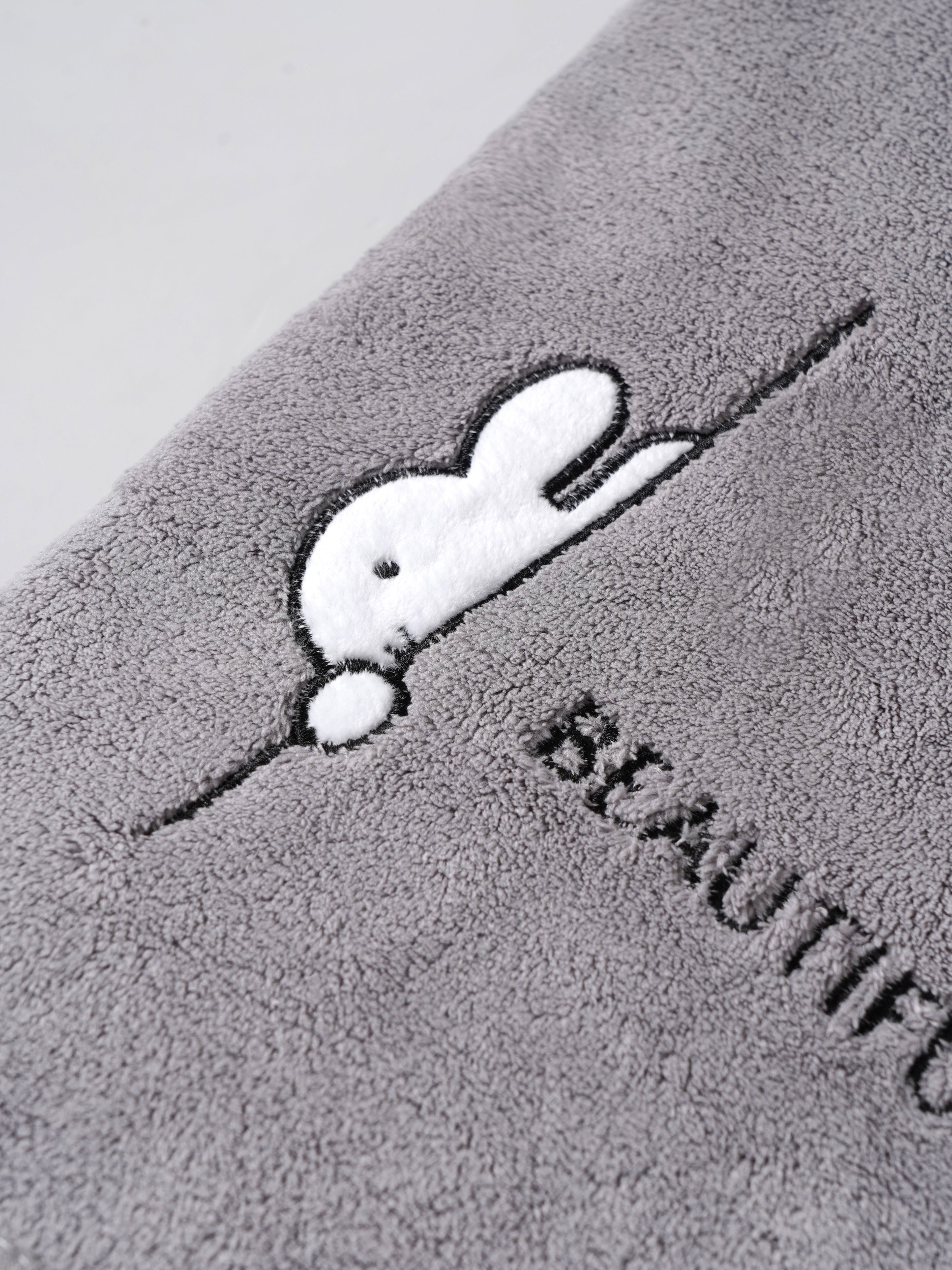 Popees Baby Soft Bunny Embroidery Bath Towel| Ultra-Absorbent Coral Plush Newborn Wrap