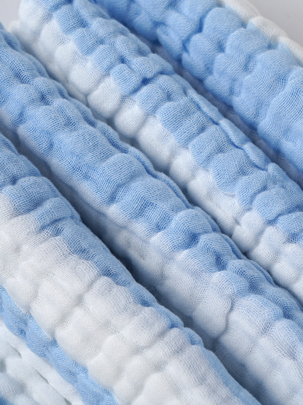 Popees Baby Towel for Newborns, Soft Muslin Cotton Bath Towel, Blue Stripe